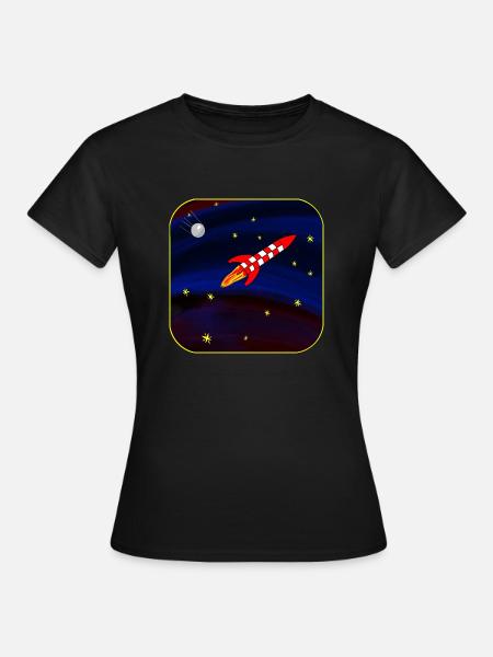 Sputnik-Rakete - Frauen T-Shirt - Schwarz