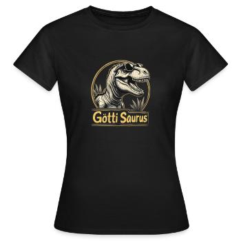Götti Götti Saurus - Frauen T-Shirt - Schwarz - Vorne - AI Model Female 172 dark (172cm)