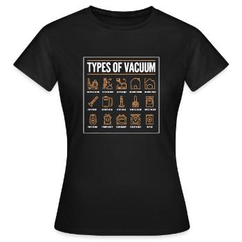 Arten von Staubsaugern - Staubsauger 2025 - Frauen T-Shirt - Schwarz - Vorne - AI Model Female 172 dark (172cm)