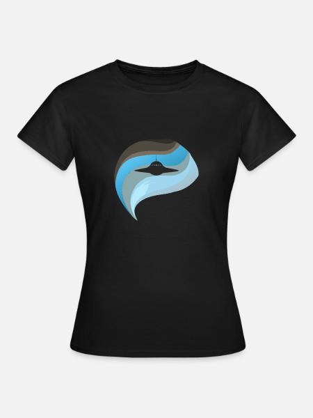 Ufo Untertasse - Frauen T-Shirt - Schwarz
