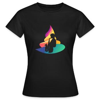 Wind Instrument Saxophone Orleans - Women's T-Shirt - black - Front - AI Model Female 172 dark (172cm)