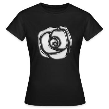 Chrome Rose T-Shirt - Frauen T-Shirt - Schwarz - Vorne - AI Model Female 172 dark (172cm)