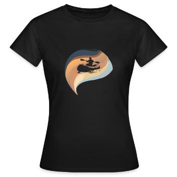 Aviron Pagayer en eau vive - T-shirt Femme - noir - Devant - AI Model Female 172 dark (172cm)
