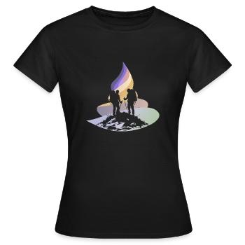 Wanderung Gipfel Trekker - Frauen T-Shirt - Schwarz - Vorne - AI Model Female 172 dark (172cm)