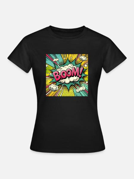 DRÖHNEN! - Comic-Explosion - Frauen T-Shirt - Schwarz