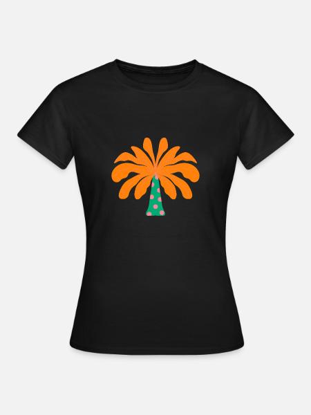 Tropischer Palmbaum - Frauen T-Shirt - Schwarz