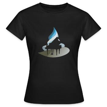 Piano Piano Symphonie - T-shirt Femme - noir - Devant - AI Model Female 172 dark (172cm)