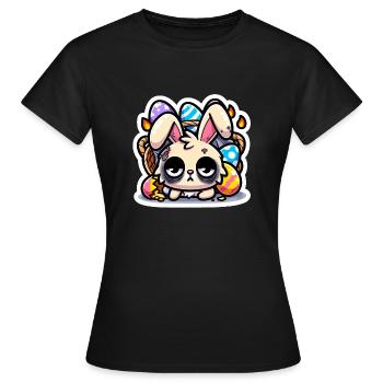 Burnout Bunny - Frauen T-Shirt - Schwarz - Vorne - AI Model Female 172 dark (172cm)