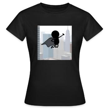 Super bonhomme allumette dans la ville - T-shirt Femme - noir - Devant - AI Model Female 172 dark (172cm)