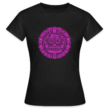 Techno Music Logo - Frauen T-Shirt - Schwarz - Vorne - AI Model Female 172 dark (172cm)