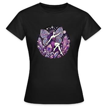 Fée violette - T-shirt Femme - noir - Devant - AI Model Female 172 dark (172cm)