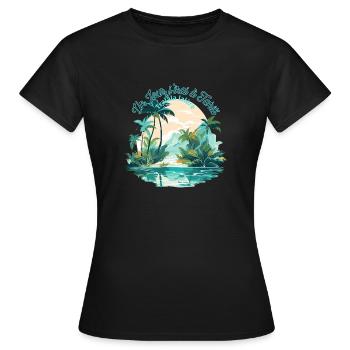 Un jour j irai à Tahiti - T-shirt Femme - noir - Devant - AI Model Female 172 dark (172cm)