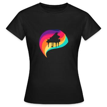Pianist Piano - Frauen T-Shirt - Schwarz - Vorne - AI Model Female 172 dark (172cm)