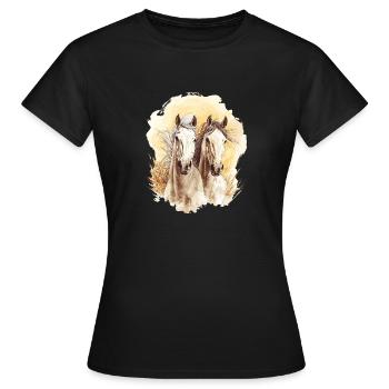 Chevaux Chevaux - Cheval Cheval - Cavalier Cavalier - T-shirt Femme - noir - Devant - AI Model Female 172 dark (172cm)