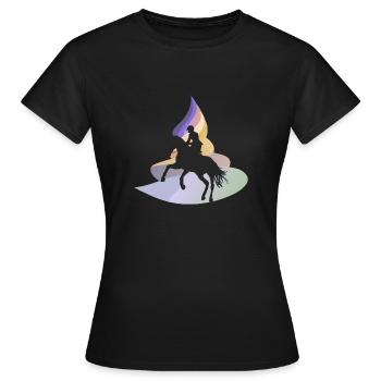 Dressage Riding Stable Rider - Women's T-Shirt - black - Front - AI Model Female 172 dark (172cm)