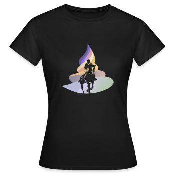 Dressurpferd Springreiten Reiterin - Frauen T-Shirt - Schwarz - Vorne - AI Model Female 172 dark (172cm)