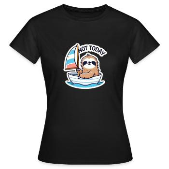 Sailing boat with sloth - Women's T-Shirt - black - Front - AI Model Female 172 dark (172cm)