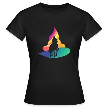 Dressurpferd Dressur - Frauen T-Shirt - Schwarz - Vorne - AI Model Female 172 dark (172cm)