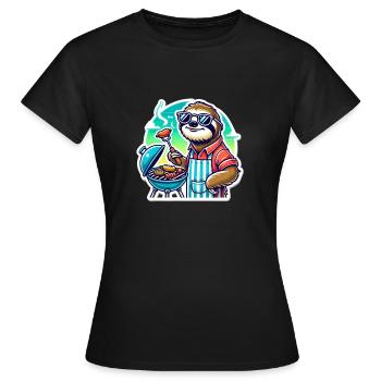 Cadeau pour les hommes qui font des barbecues - T-shirt Femme - noir - Devant - AI Model Female 172 dark (172cm)