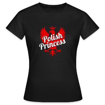 Princesse Polonaise - Polen - Prinzessin Pologne Polska - T-shirt Femme - noir - Devant - AI Model Female 172 dark (172cm)