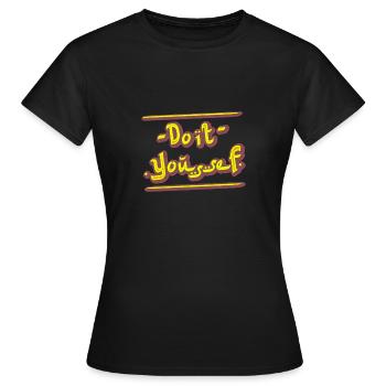 DO IT YOUSSEF ! (DIY) - T-shirt Femme - noir - Devant - AI Model Female 172 dark (172cm)