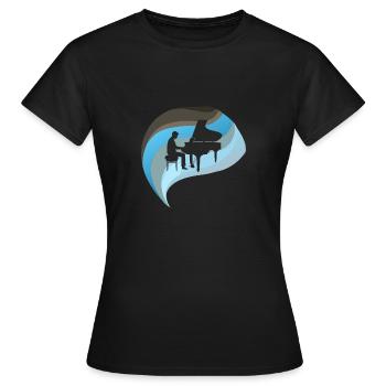 Klavier Tastatur Instrument - Frauen T-Shirt - Schwarz - Vorne - AI Model Female 172 dark (172cm)