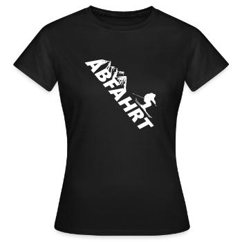 Skifahren Berge Abfahrt - Frauen T-Shirt - Schwarz - Vorne - AI Model Female 172 dark (172cm)