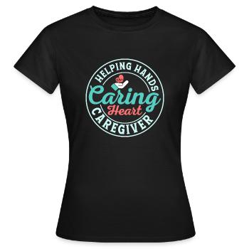Mains serviables Soins du cœur Aidant Soins Soins Ca - T-shirt Femme - noir - Devant - AI Model Female 172 dark (172cm)
