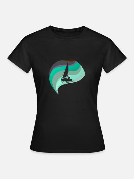 Segelboot Segelschiff - Frauen T-Shirt - Schwarz