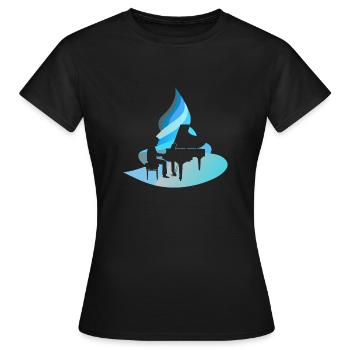 Symphonie pour piano - T-shirt Femme - noir - Devant - AI Model Female 172 dark (172cm)