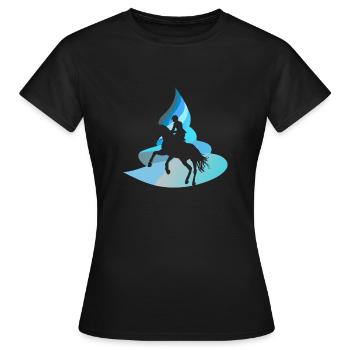 Cheval de dressage cavalier de dressage - T-shirt Femme - noir - Devant - AI Model Female 172 dark (172cm)