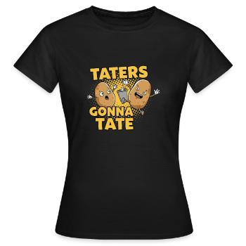 Taters gehen in die Tate - Frauen T-Shirt - Schwarz - Vorne - AI Model Female 172 dark (172cm)