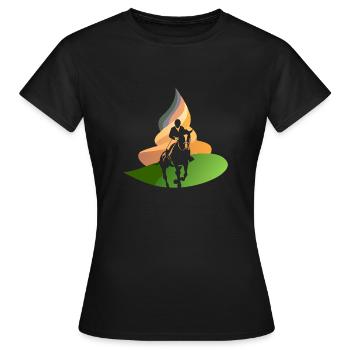Dressage, Equitation, Écurie, Saut d’obstacles - T-shirt Femme - noir - Devant - AI Model Female 172 dark (172cm)