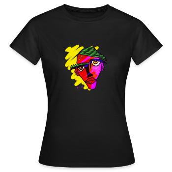 Maske - Frauen T-Shirt - Schwarz - Vorne - AI Model Female 172 dark (172cm)