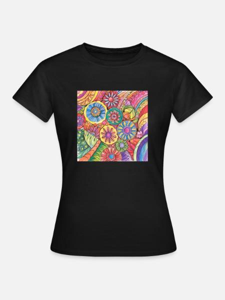 Flowers - Frauen T-Shirt - Schwarz
