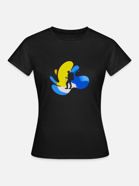 Wanderung Hiking - Frauen T-Shirt - Schwarz