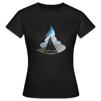 Segeln Yacht - Frauen T-Shirt - Schwarz - Vorne - AI Model Female 172 dark (172cm)