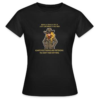Femme espionne - T-shirt Femme - noir - Devant - AI Model Female 172 dark (172cm)
