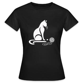 chat animal animaux de compagnie - T-shirt Femme - noir - Devant - AI Model Female 172 dark (172cm)