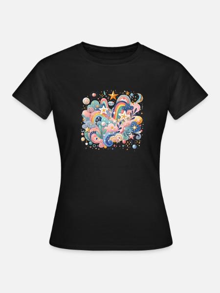 Magic World - Frauen T-Shirt - Schwarz