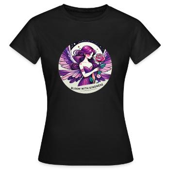 Blühen Sie mit Freundlichkeit - Frauen T-Shirt - Schwarz - Vorne - AI Model Female 172 dark (172cm)