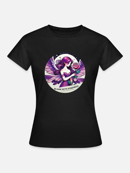 Blühen Sie mit Freundlichkeit - Frauen T-Shirt - Schwarz