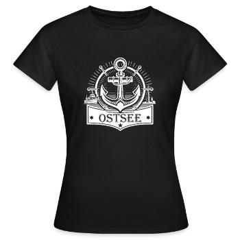 Logo de la mer Baltique - T-shirt Femme - noir - Devant - AI Model Female 172 dark (172cm)