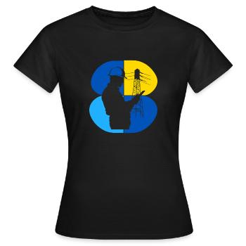 Elektroinstallation Schaltkreis Stromausfall Copy - Frauen T-Shirt - Schwarz - Vorne - AI Model Female 172 dark (172cm)