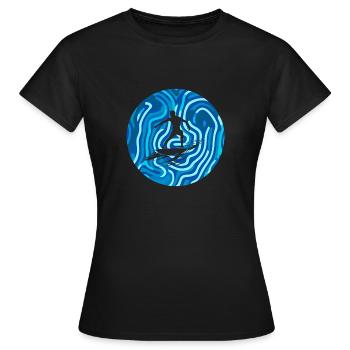 Surfeur Planche de surf Surfer Fille Vague Vagues Plage - T-shirt Femme - noir - Devant - AI Model Female 172 dark (172cm)