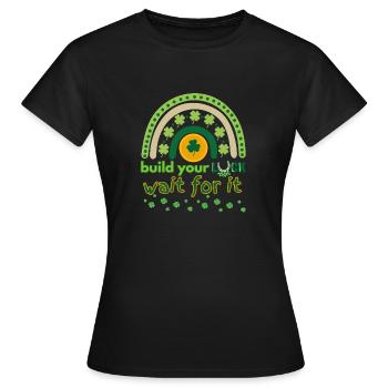 Construisez votre chance, n’attendez pas - T-shirt Femme - noir - Devant - AI Model Female 172 dark (172cm)