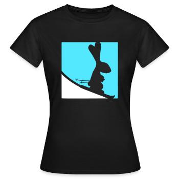 lapin ski lapin ski hiver ski neige - T-shirt Femme - noir - Devant - AI Model Female 172 dark (172cm)