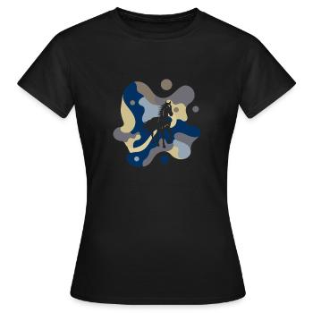 Chevaux Pony Farm Cheval sauvage - T-shirt Femme - noir - Devant - AI Model Female 172 dark (172cm)