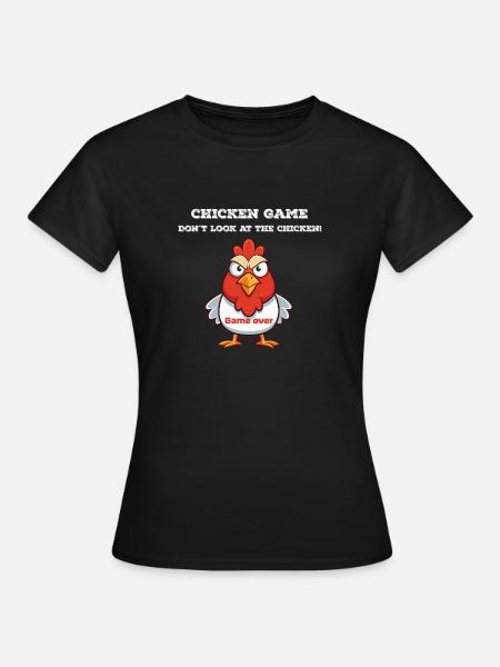 Chicken game weiss - Frauen T-Shirt - Schwarz