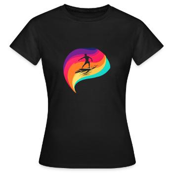 Surfen Surfer - Frauen T-Shirt - Schwarz - Vorne - AI Model Female 172 dark (172cm)